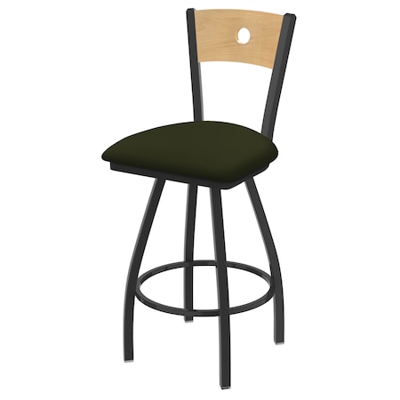 Holland Bar Stool Co 36" Swivel Counter Stool, Pewter Finish, Nat Back, Canter Pine Seat X830